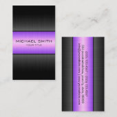 紫と黒のステンレス鋼メタル 名刺 (正面/裏面)