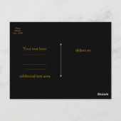 紫と黒のストライプ金ゴールドホイルフェイクドット ポストカード (裏面)