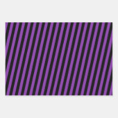 紫と黒のストライプ&.ツィグ・ザグ ラッピングペーパーシート (正面)