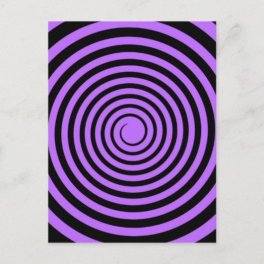 紫と黒のスパイラルカスタマイズテンプレート ポストカード (正面)