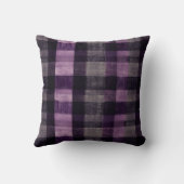 紫と黒のタータンチェック クッション (裏面)