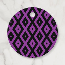 紫と黒のダイヤモンドパターン フェイバータグ