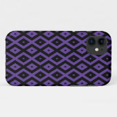 紫と黒のダイヤモンドパターン Case-Mate iPhoneケース (裏面(横))