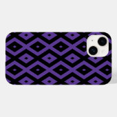 紫と黒のダイヤモンドパターン Case-Mate iPhoneケース (裏面 (横))