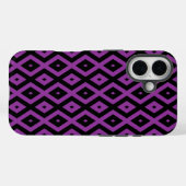紫と黒のダイヤモンド柄 Case-Mate iPhoneケース (裏面 (横))