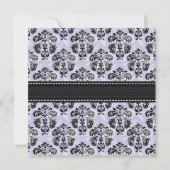 紫と黒のダマスク結婚式の招待状 招待状 (裏面)