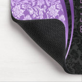 紫と黒のダンピング幾何学的デザイン マウスパッド (コーナー)