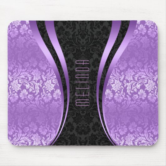 紫と黒のダンピング幾何学的デザイン マウスパッド (正面)