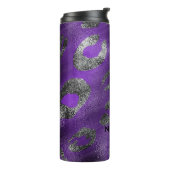 紫と黒のチータヒョウのプリントスポットカスタム タンブラー (回転左)