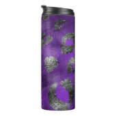 紫と黒のチータヒョウのプリントスポットカスタム タンブラー (回転右)