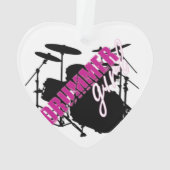 紫と黒のテックスおもしろいを持つドラマー・ガグランジール  オーナメント (裏面)