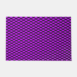 紫と黒のデザイン ドアマット