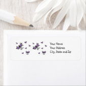 紫と黒のトンボの住所 シール (インサイチュ)