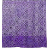 紫と黒のニット模様 シャワーカーテン (正面)