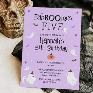 紫と黒のハロウィーンの誕生日パーティー 招待状