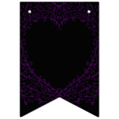 紫と黒のハートの結婚バンティング バンティングフラッグ (第1の旗)