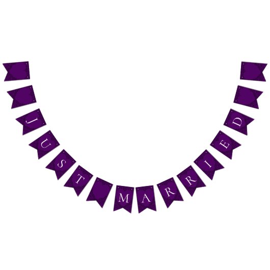 紫と黒のハートの結婚バンティング バンティングフラッグ (全)