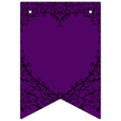 紫と黒のハートの結婚バンティング バンティングフラッグ (第1の旗)