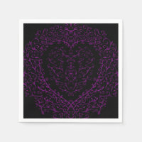紫と黒のハートゴシック結婚ズのナプキン