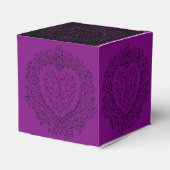 紫と黒のハートゴシック結婚式の引き出物箱 フェイバーボックス (裏面サイド)