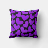 紫と黒のハート枕 クッション (裏面)