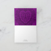 紫と黒のハート結婚ゴシック感謝していの声 サンキューカード (内部)