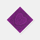 紫と黒のハート結婚ズ スタンダードカクテルナプキン (角)