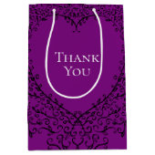 紫と黒のハート結婚ズ ミディアムペーパーバッグ (正面)