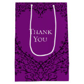 紫と黒のハート結婚ズ ミディアムペーパーバッグ (裏面)