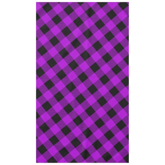 紫と黒のバッファローのプレイドチェック | テーブルクロス (正面)