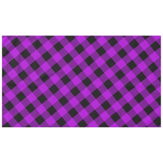 紫と黒のバッファローのプレイドチェック | テーブルクロス (正面(横))
