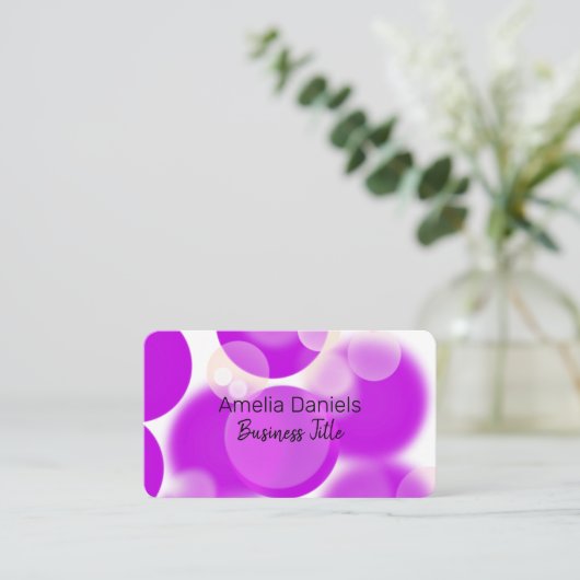 紫と黒のバブルの名刺 名刺 (スタンド正面)