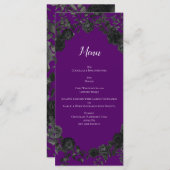 紫と黒のバラゴシック結婚のメニュー メニュー (正面/裏面)