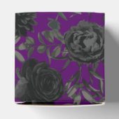 紫と黒のバラゴシック結婚式の引き出物箱 フェイバーボックス (上部)