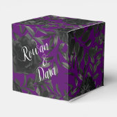 紫と黒のバラゴシック結婚式の引き出物箱 フェイバーボックス (裏面サイド)