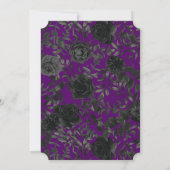 紫と黒のバラゴシック結婚式招待状 招待状 (裏面)