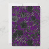 紫と黒のバラゴシック結婚式招待状 招待状 (裏面)