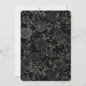 紫と黒のバラゴシック結婚式招待状 招待状 (裏面)