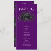 紫と黒のバラゴシック結婚式 プログラム (正面/裏面)