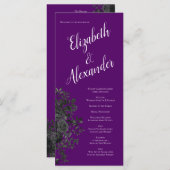 紫と黒のバラゴシック結婚式 プログラム (正面/裏面)