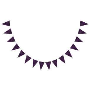 紫と黒のバラゴシッ結婚クのバンティング バンティングフラッグ