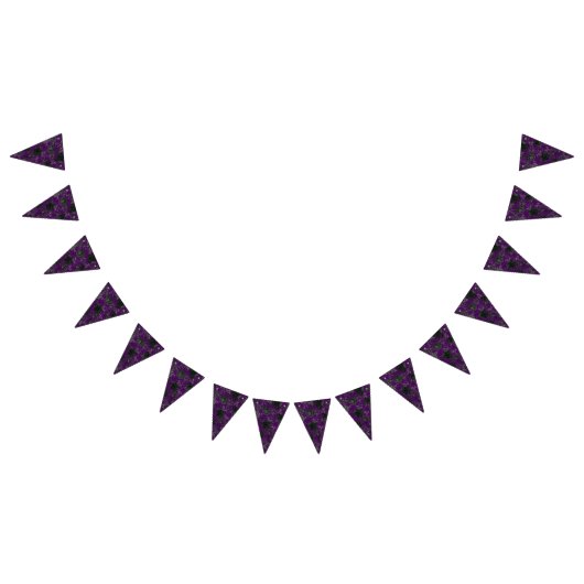 紫と黒のバラゴシッ結婚クのバンティング バンティングフラッグ (全)