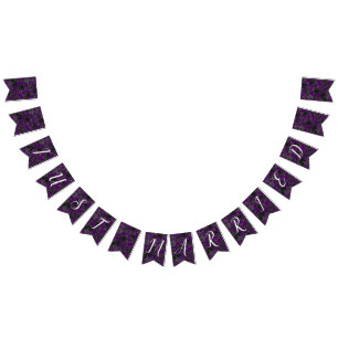 紫と黒のバラゴシッ結婚クのバンティング バンティングフラッグ