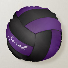 紫と黒のバレーボール | DIY名 |スポーツ ラウンドクッション