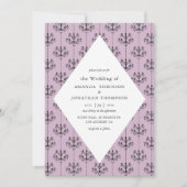 紫と黒のパリスをテーマにした書結婚道 招待状 (正面)