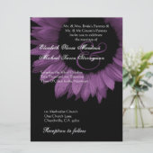 紫と黒のヒマワ結婚リの大きさ 招待状 (スタンド正面)