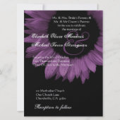 紫と黒のヒマワ結婚リの大きさ 招待状 (正面)