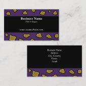 紫と黒のヒョウ印刷名刺 名刺 (正面/裏面)