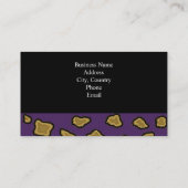 紫と黒のヒョウ印刷名刺 名刺 (裏面)