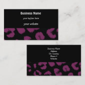 紫と黒のヒョウ柄の名刺 名刺 (正面/裏面)